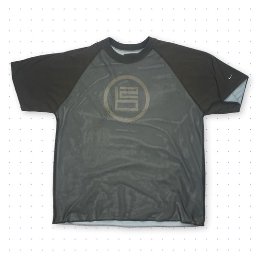 ‘01 Nike B2 2in1 Reversible Mesh Layered T-Shirt Baby-Blue/Khaki