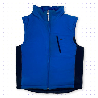 00s Nike Hex Reversible Fleece Vest Navy Blue