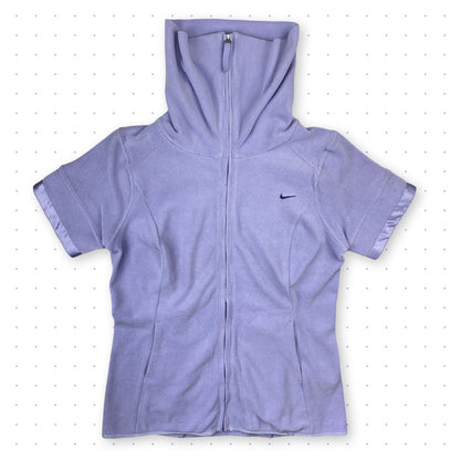 00s Nike Fleece/Nylon High Collar Zip T-Shirt Lilac