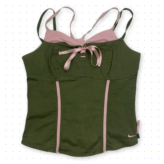 00s Nike Corset Top Khaki/Pink