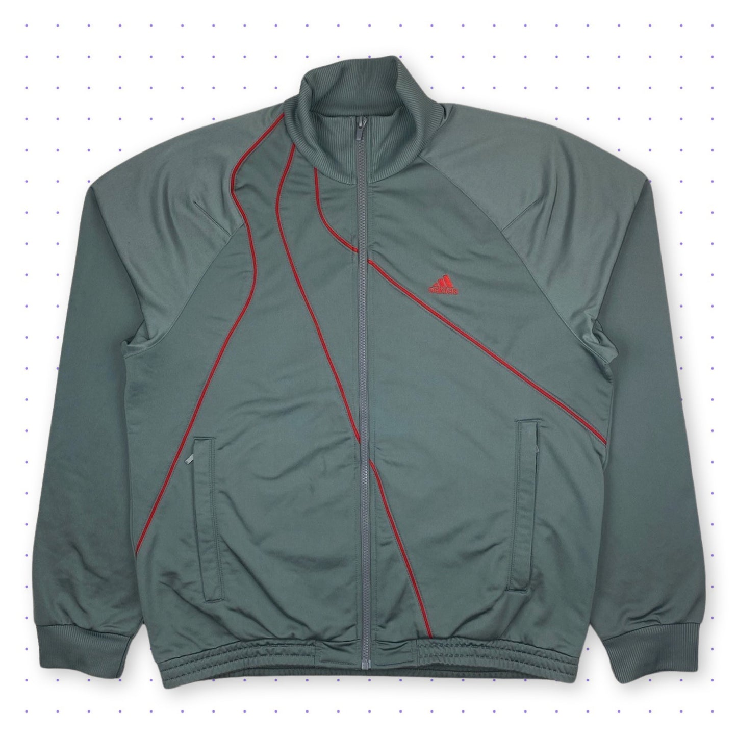 00s Adidas Laser Jacket Grey/Red