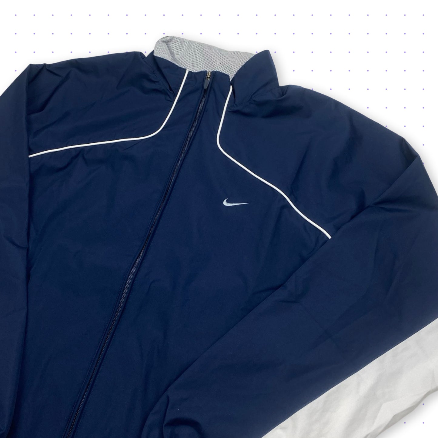 00s Nike Athletic72 Piped Tracksuit Jacket/Pants Navy Blue