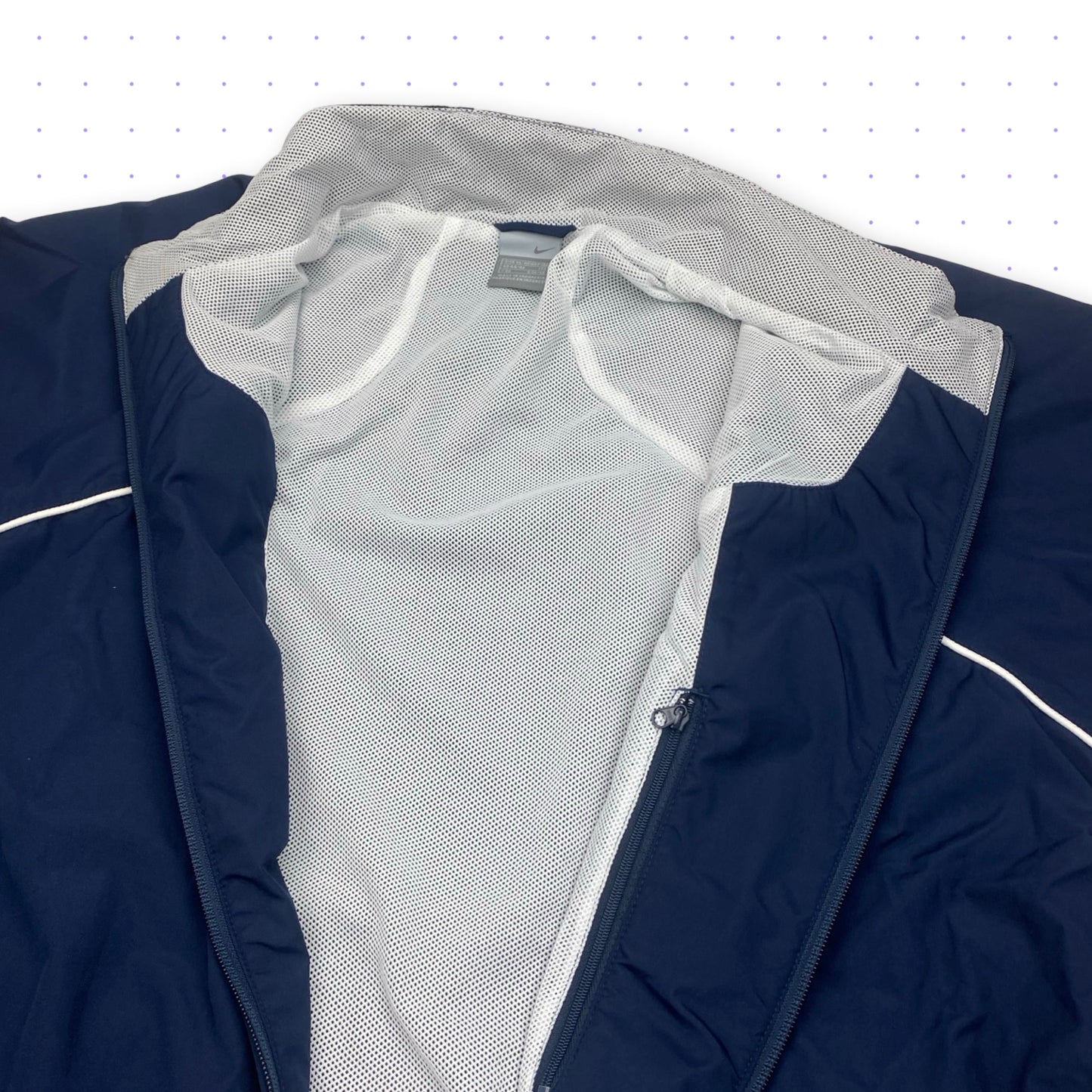 00s Nike Athletic72 Piped Tracksuit Jacket/Pants Navy Blue