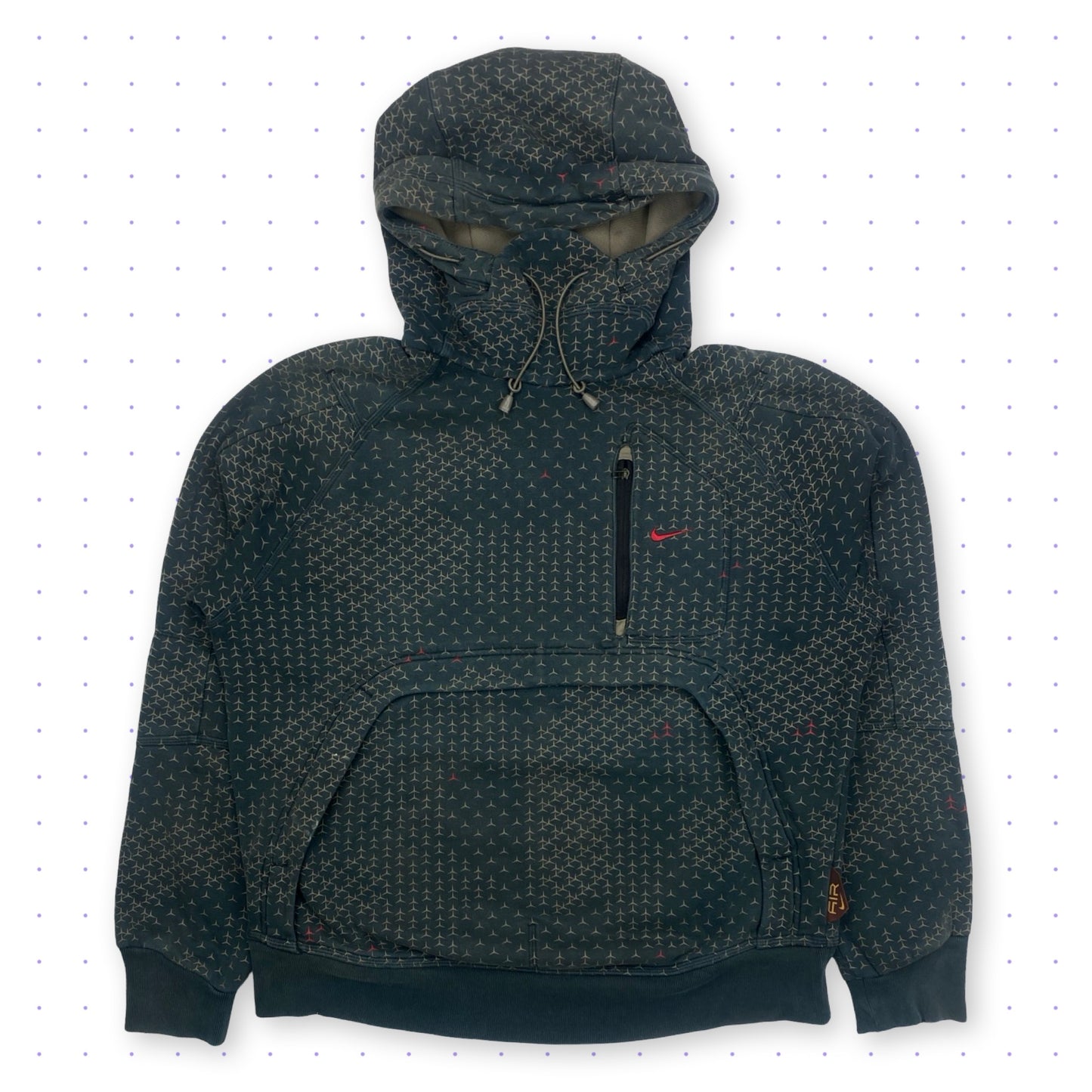 00s Nike Air Crowfeet Technical Hoodie Faded Khaki/Grey