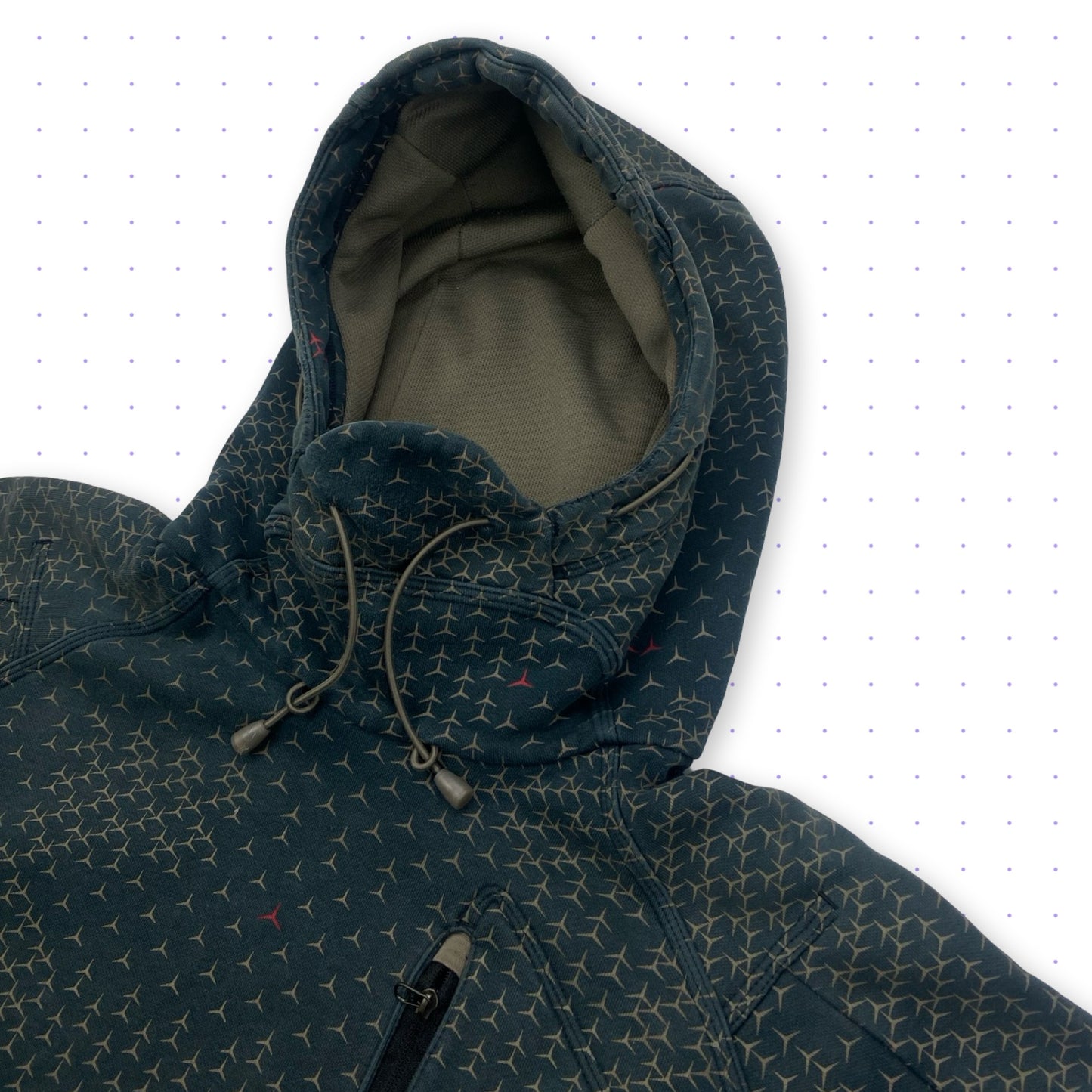 00s Nike Air Crowfeet Technical Hoodie Faded Khaki/Grey