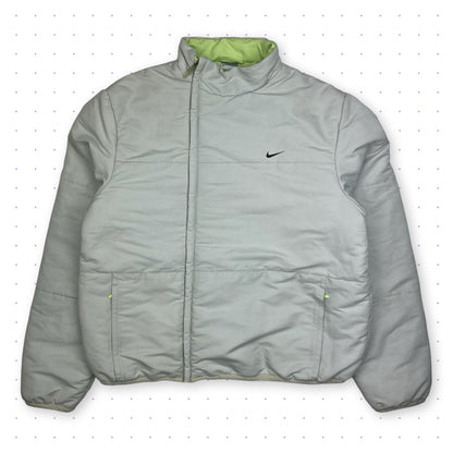 ‘00 Nike WB-71 Asymmetrical Padded Jacket Grey/Lime Green