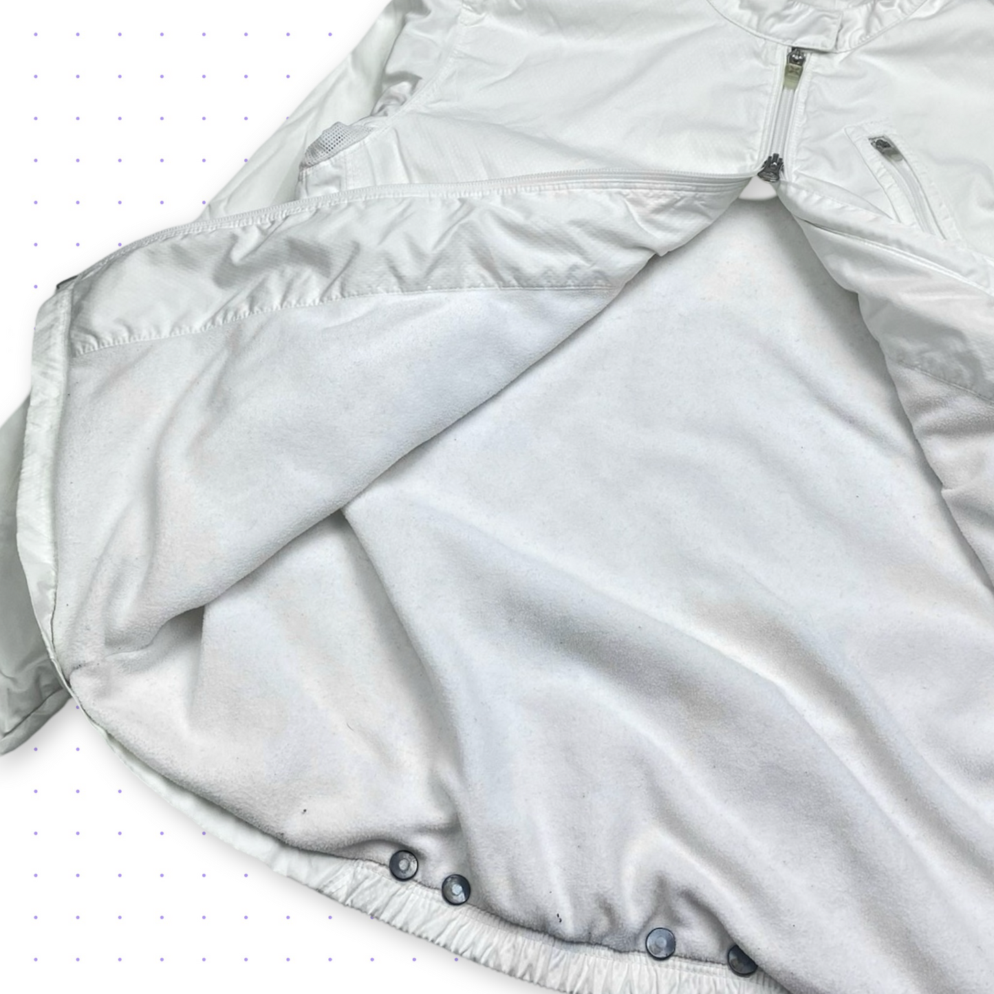 ´04 Nike Training Clima-Fit Fleece Lined Biker Jacket White
