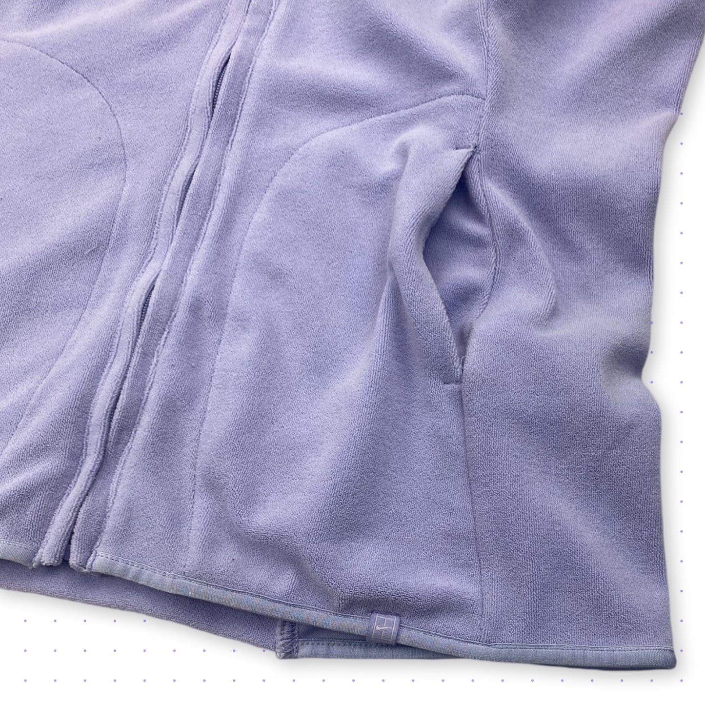 00s Nike Fleece/Nylon High Collar Zip T-Shirt Lilac