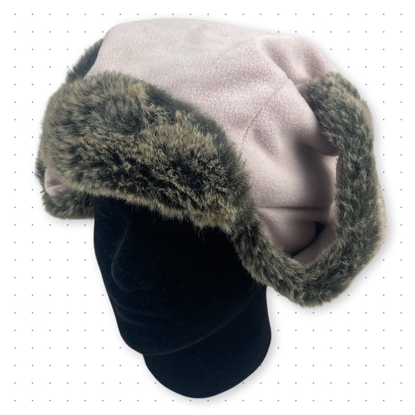 00s Nike 2in1 Therma-Fit Fleece/Fur Trapper Hat Rose