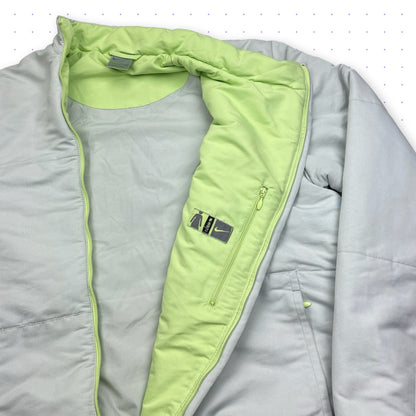 ‘00 Nike WB-71 Asymmetrical Padded Jacket Grey/Lime Green