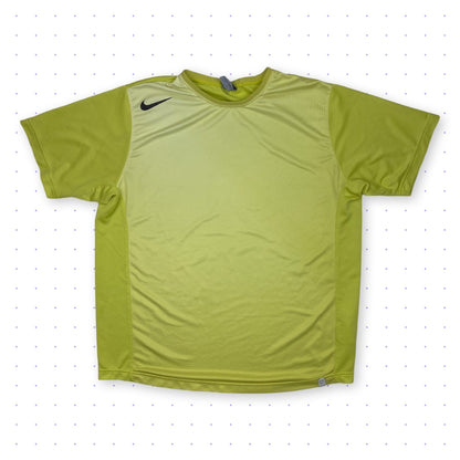 00s Nike Court Patterned T-Shirt Lime Green