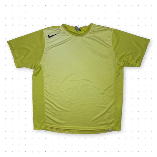 00s Nike Court Patterned T-Shirt Lime Green