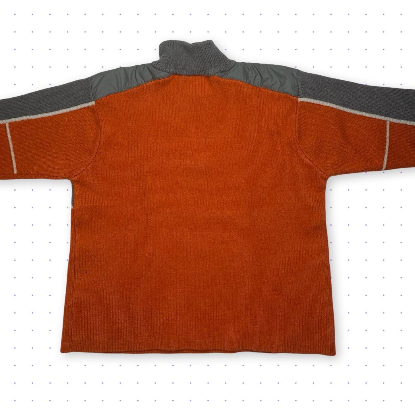 ‘02 Nike ACG Half Zip Wool Knit Sweater Orange/Grey