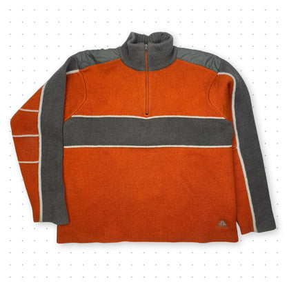 ‘02 Nike ACG Half Zip Wool Knit Sweater Orange/Grey