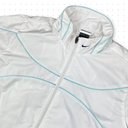 00s Nike Clima-Fit Ventilated Piped Jacket White/Turquoise