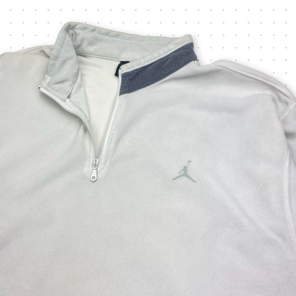 ‘98 Nike Jordan Velour Quarter Zip Sweater Pale Grey