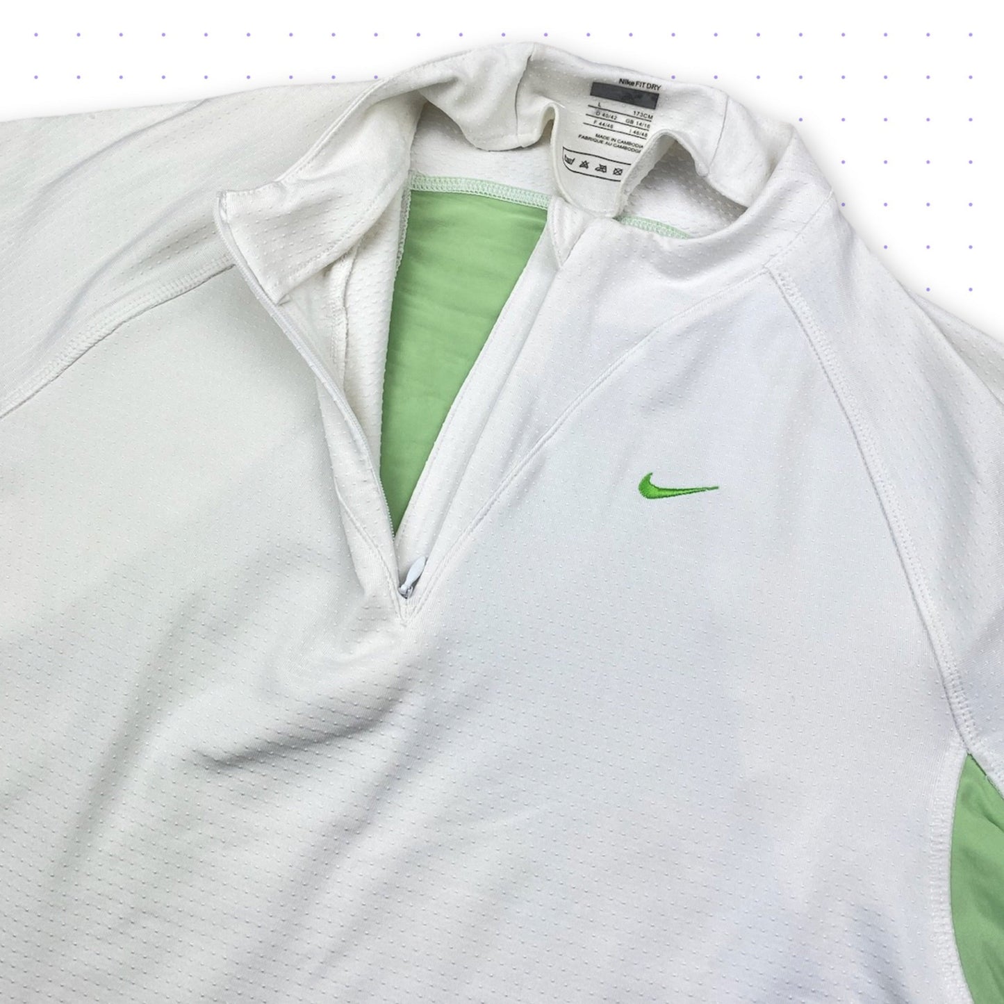 00s Nike Cycling T-Shirt White/Green