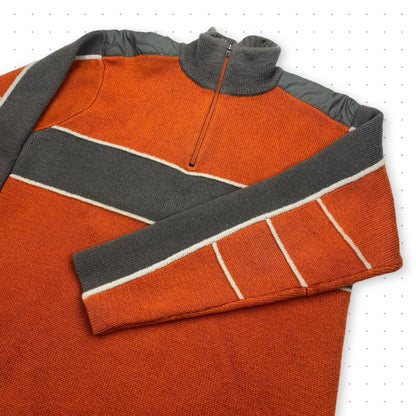 ‘02 Nike ACG Half Zip Wool Knit Sweater Orange/Grey