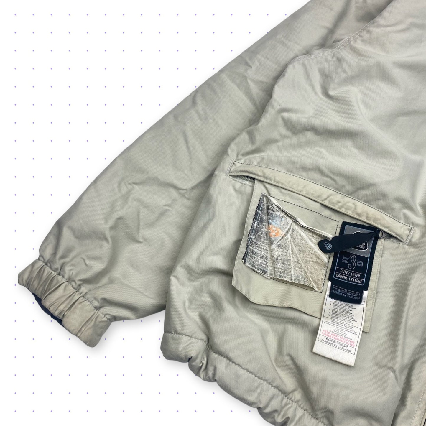 00s Nike ACG 2in1 Nylon/Fleece Reversible Jacket Beige/Grey