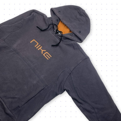 ´01 Nike Urban/Morse Code Expandable Hood Hoodie Faded Grey/Orange