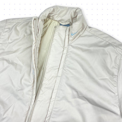 00s Nike Clima-Fit Double Zip Padded Jacket Beige