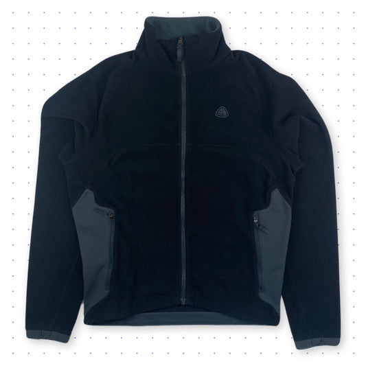 00s Nike ACG Two-Tone Panelled Fleece Jacket Black/Grey