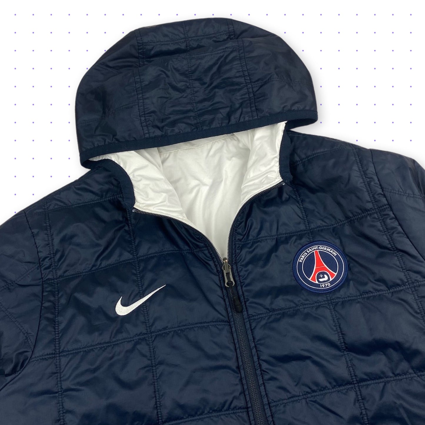 00s Nike 2in1 Reversible PSG Jacket White/Navy