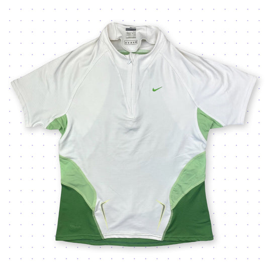 00s Nike Cycling T-Shirt White/Green