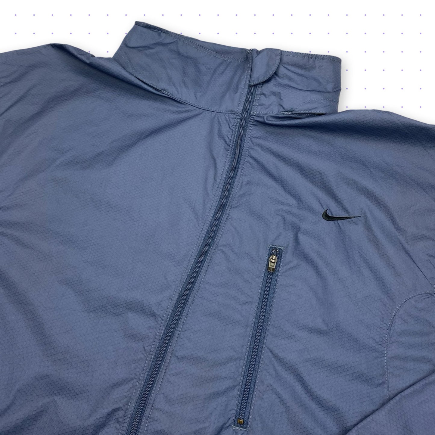 ‘04 Nike Training Asymmetrical Hex Patterned Jacket Blue