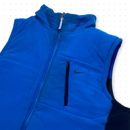 00s Nike Hex Reversible Fleece Vest Navy Blue