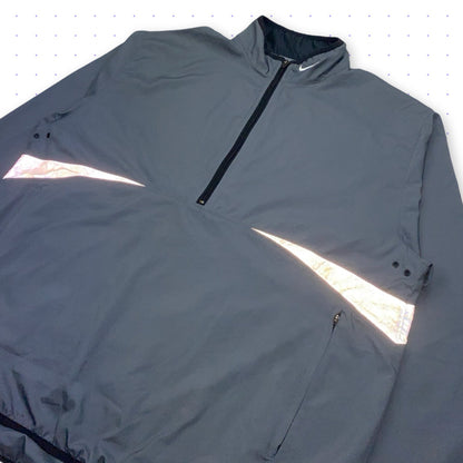 00s Nike Reflective Half-Zip Lightweigt Jacket Grey