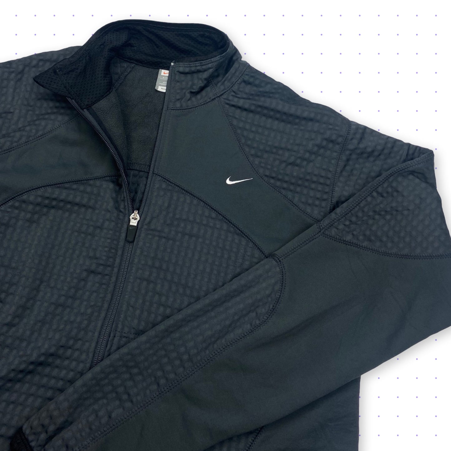 00s Nike Waffle Fleece Panelled Jacket Grey