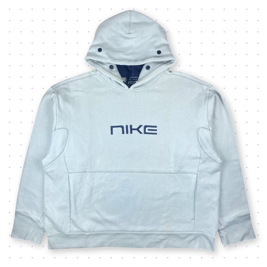 ´01 Nike Urban/Morse Code Expandable Hood Hoodie Light Blue