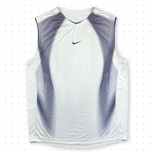 00s Nike Total90 Center Swoosh Tank Top White