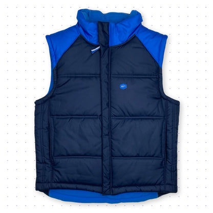 00s Nike Hex Reversible Fleece Vest Navy Blue