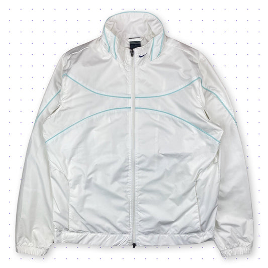 00s Nike Clima-Fit Ventilated Piped Jacket White/Turquoise