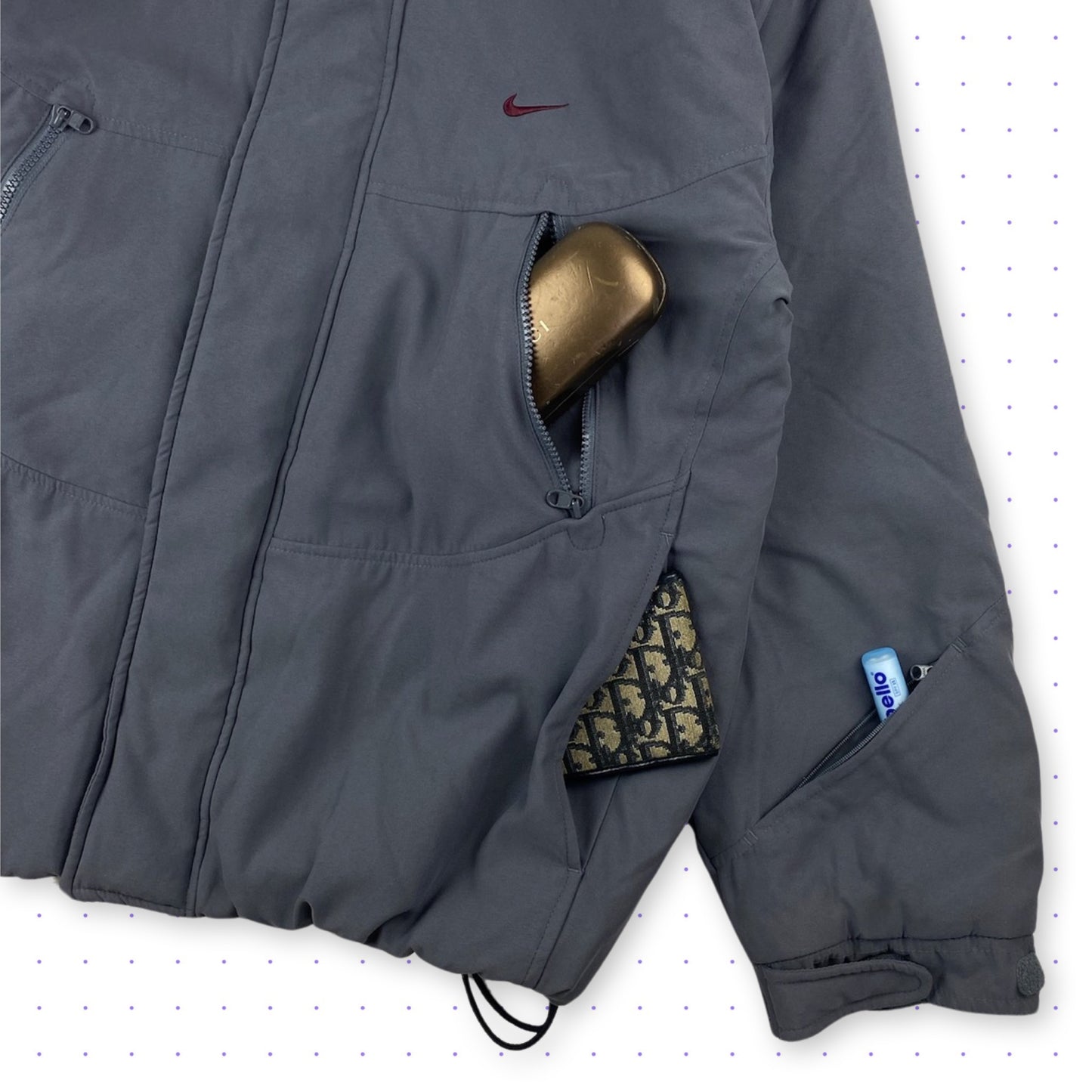 00s Nike Tactical Puffer Jacket Grey/Bordeaux