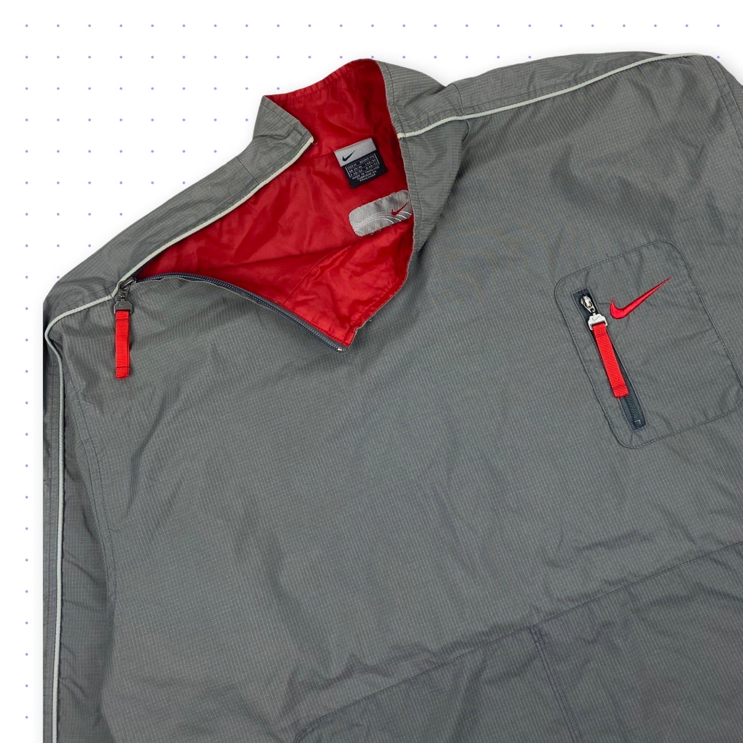 00s Nike Hex Jacket Zip Pullover Grey/Red