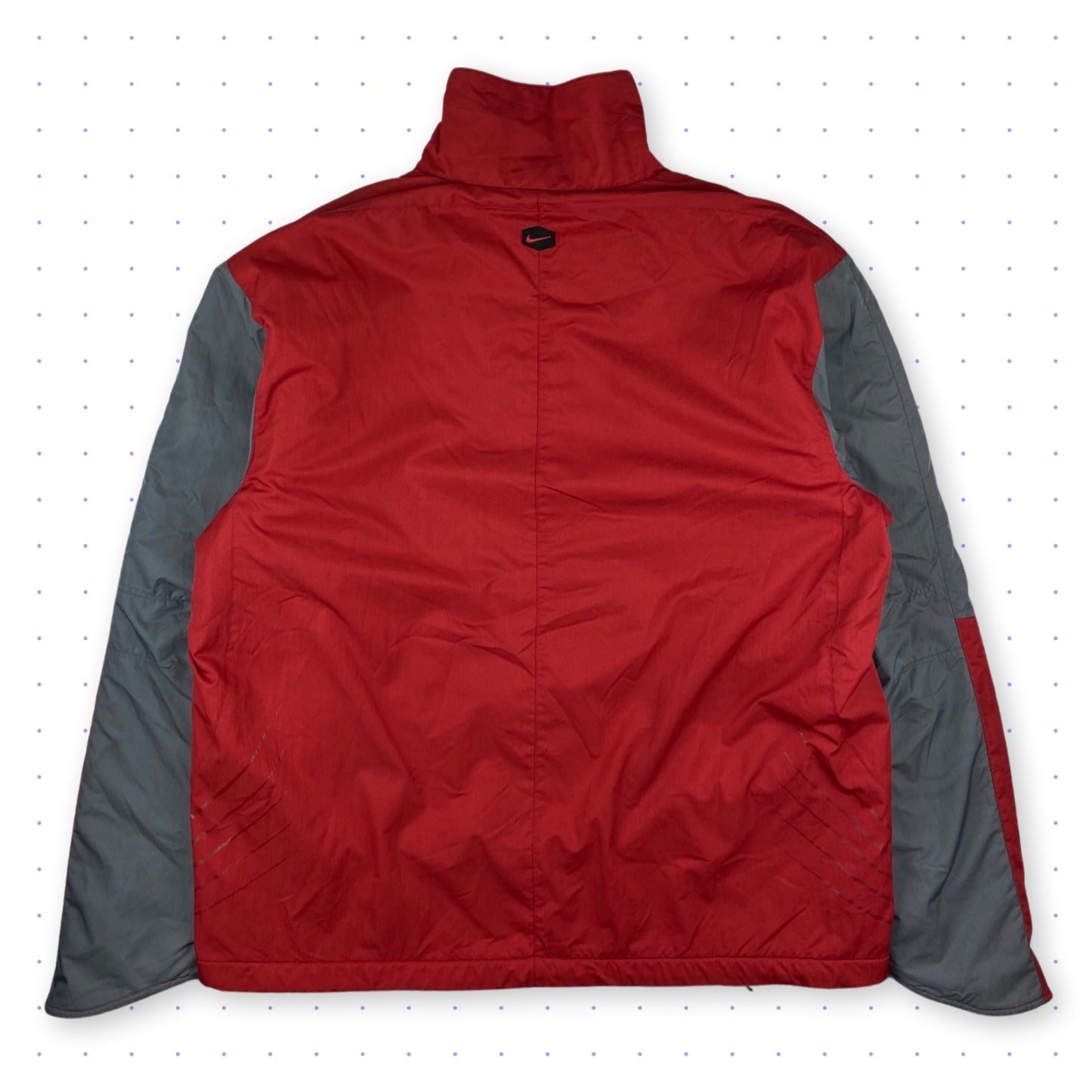 00s Nike Hex Fleece Lined Double Collar Angled Sleeve Jacket Red