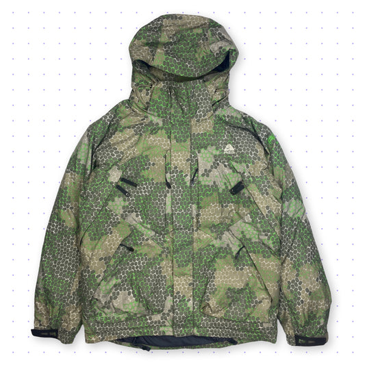 00s Nike ACG Reptile Hex Camo Padded Jacket Green