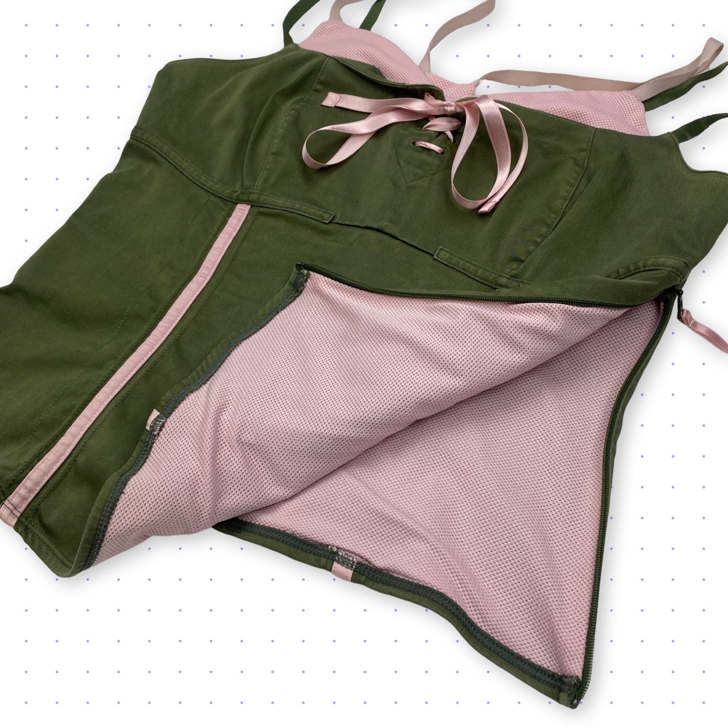 00s Nike Corset Top Khaki/Pink