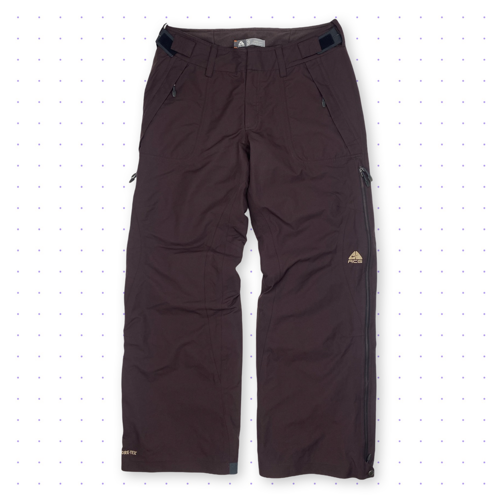 00s Nike ACG Gore-Tex Tactical Fleece Lined Pants Brown – welltosell