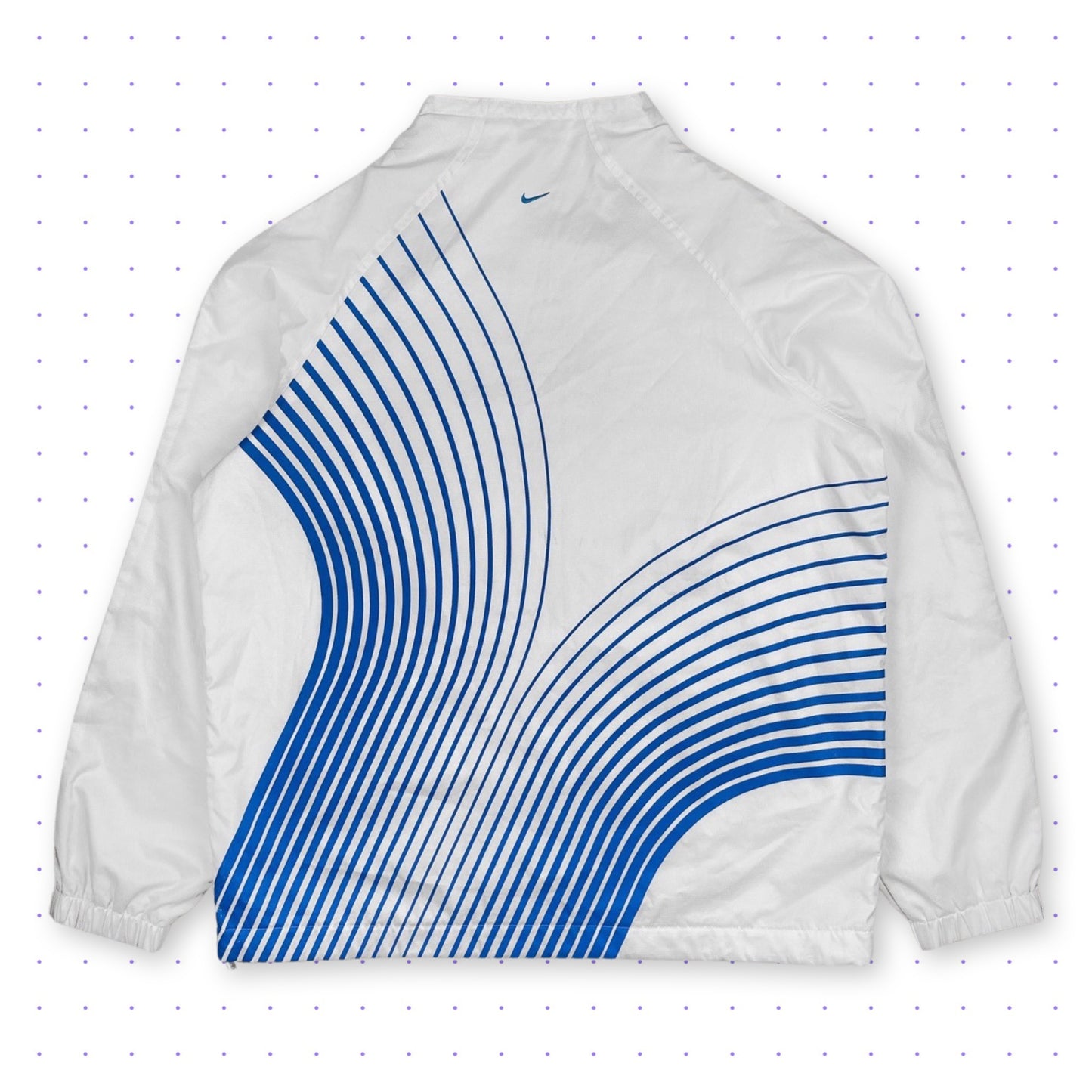 00s Nike Tn Asymmetrical Zip Windbreaker Jacket White/Blue