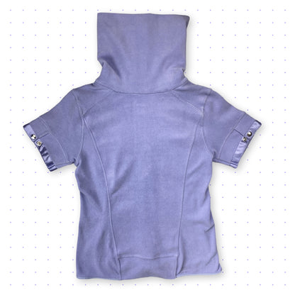 00s Nike Fleece/Nylon High Collar Zip T-Shirt Lilac