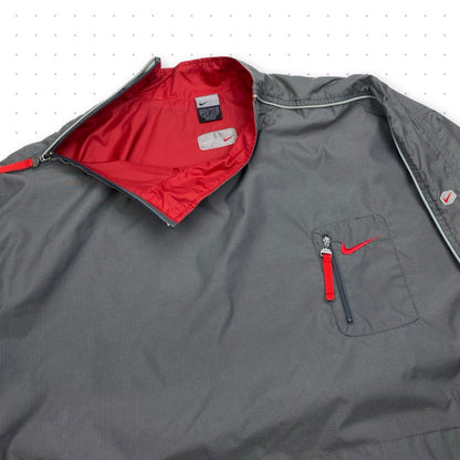 `01 Nike Hex Asymmetrical Zip Jacket Grey/Red