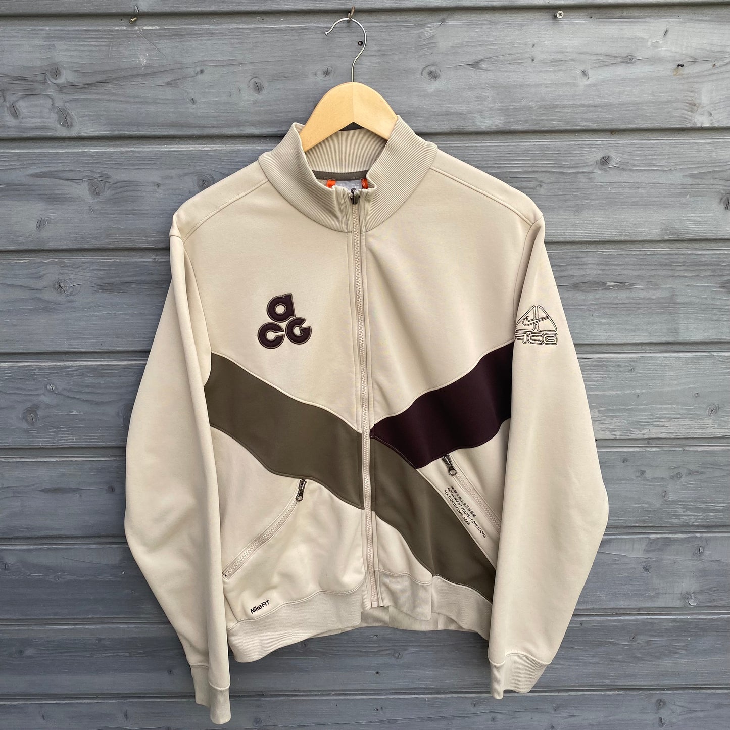 00s Nike ACG Therma-Fit Asymmetrical Jacket Beige