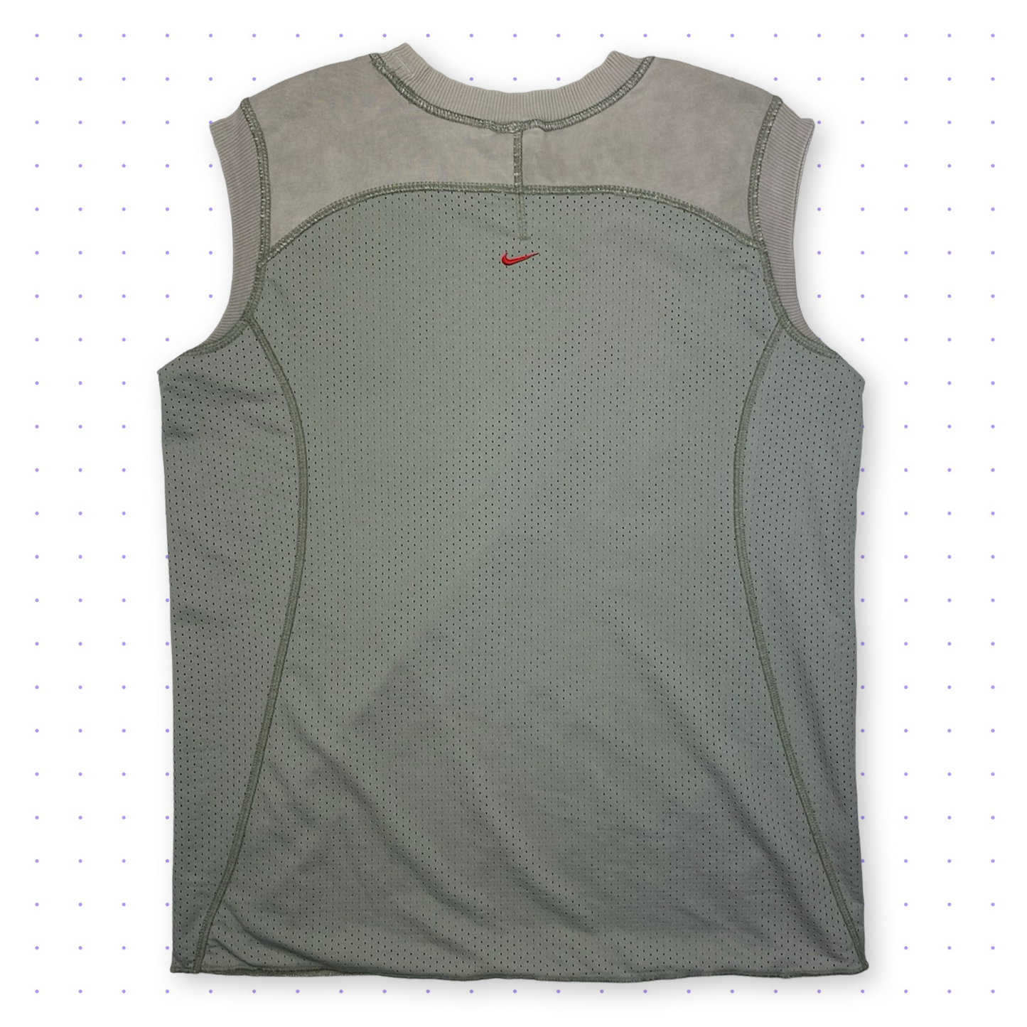 00s Nike B2 2in1 Reversible Mesh Layered Tank Top Grey/Red