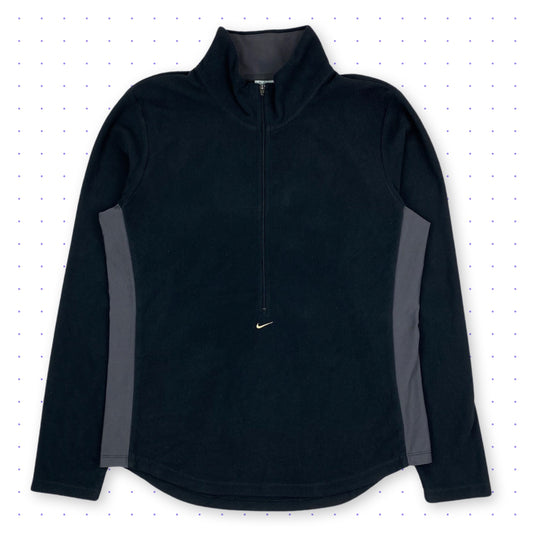 00s Nike Therma-Fit Center Swoosh Fleece Half-Zip Jacket Black