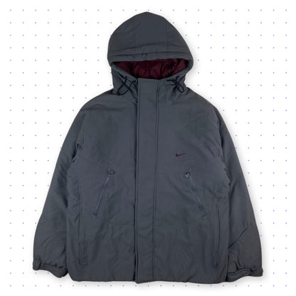 00s Nike Tactical Puffer Jacket Grey/Bordeaux