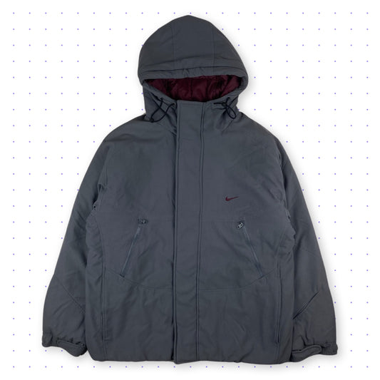 00s Nike Tactical Puffer Jacket Grey/Bordeaux